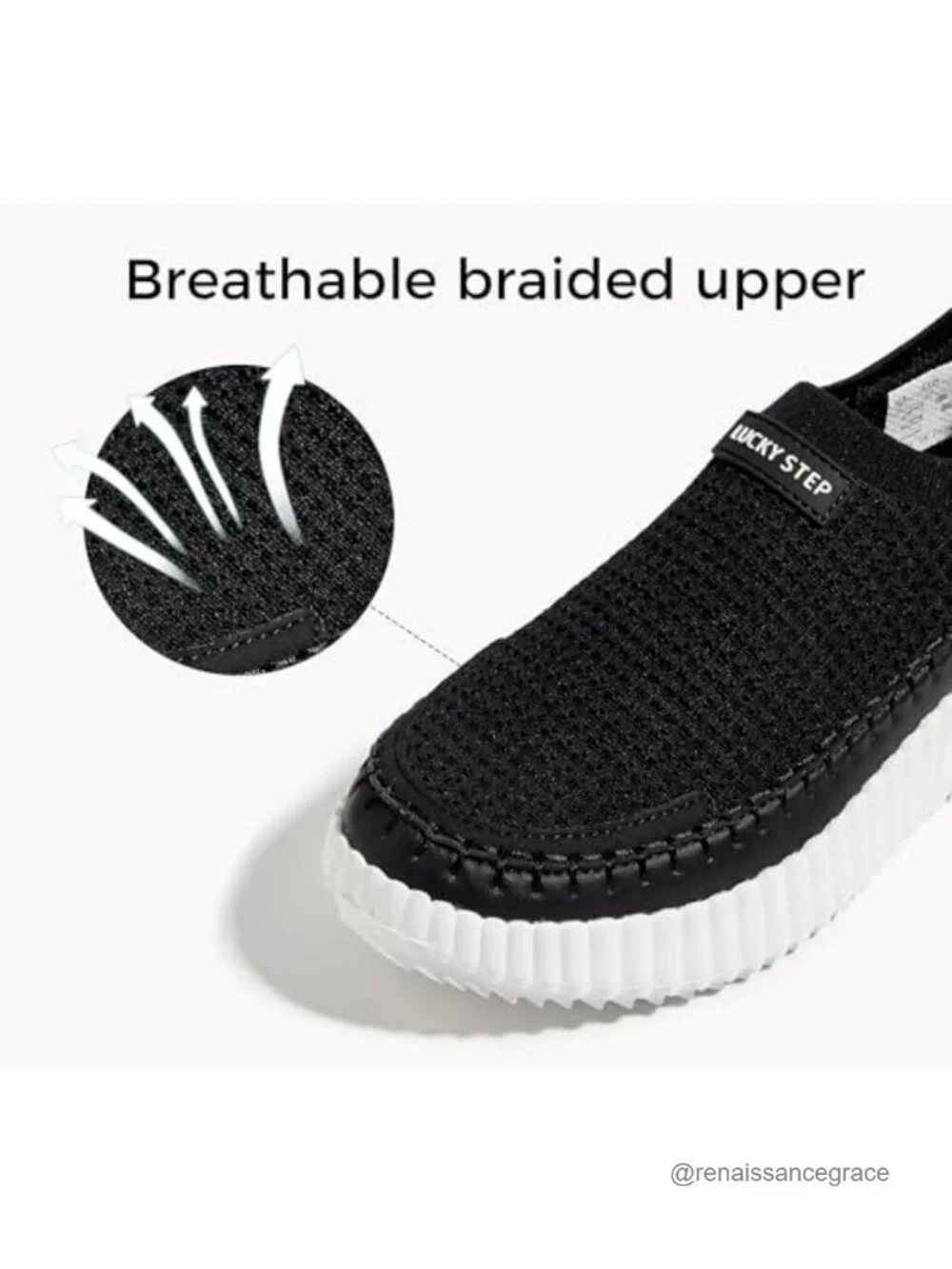 Women's Platform Sneakers Slip-On Knit Chunky Walking Shoes Lightweight